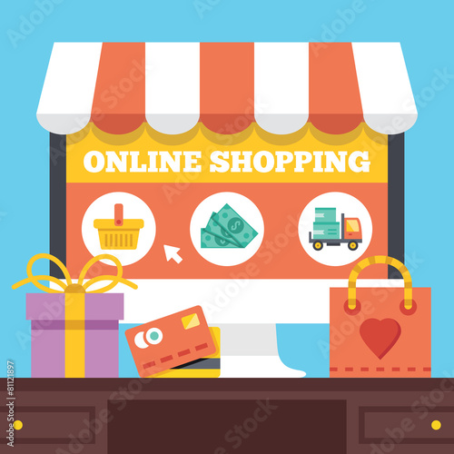 Online shopping. Electronic retail concept