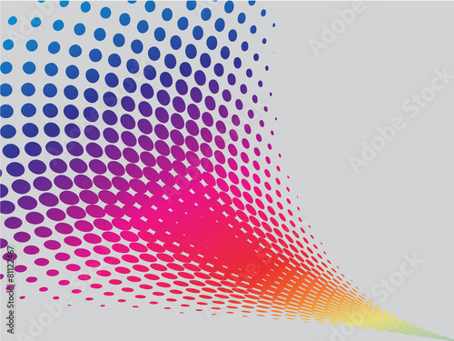 Abstract halftone background with rainbow twist