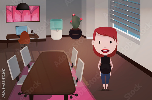 Pregnant business woman illustration