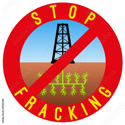 Stop Fracking durchgestrichen
