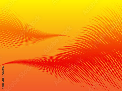 Beautiful modern orange waves with halftone effect