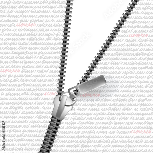 Opened zipper..