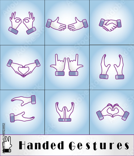 unique most useful two handed hand gestures - business concept s