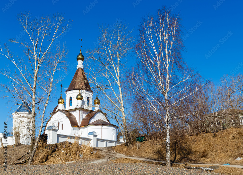 Krasnoyarsk, Russia - April 2, 2015: excursion to the Uspensky m Krasnoyarsk, Russia - April 2, 2015: excursion to the Uspensky m