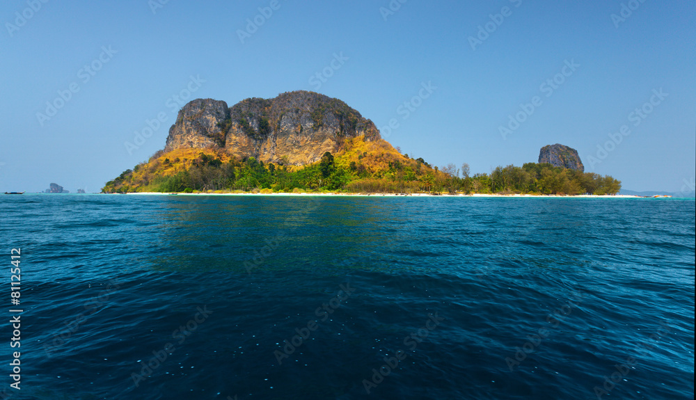 Tropical island and blue sea