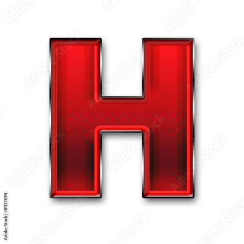 Metal letter H in red