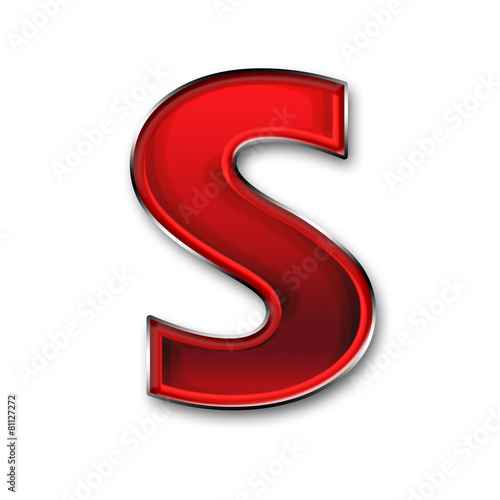 Metal letter S in red