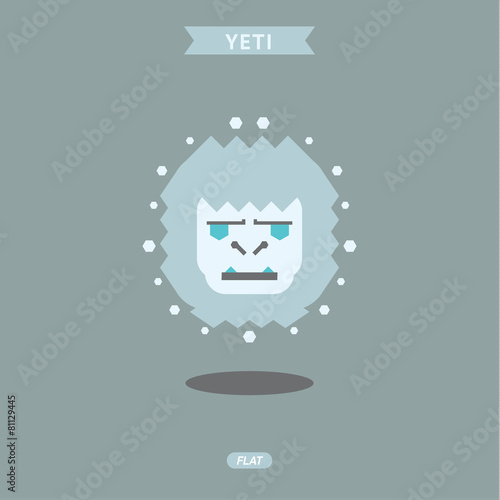 Yeti, vector illustration graphic, head, flat logo