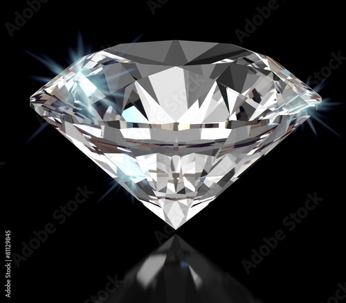 Diamond. 3D. Sparkling Diamond