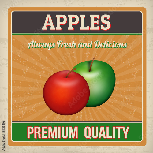 Apples retro poster