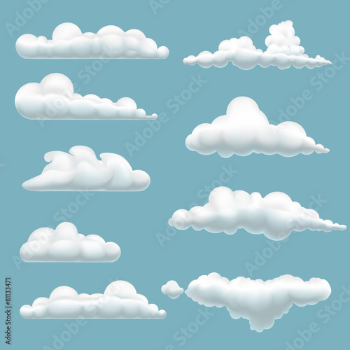 set of cartoon clouds