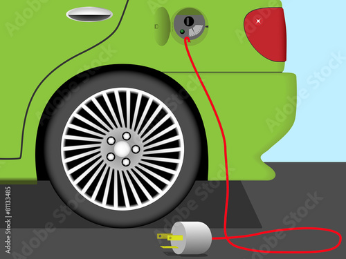 Electric car concept vector illustration.