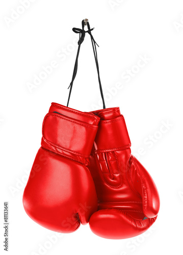 Hanging boxing gloves photo