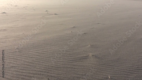 Blowing sand in strong wind