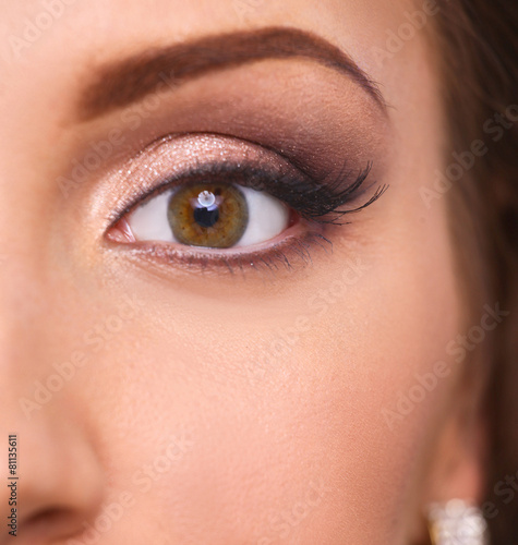 Close up portrait of beautiful young woman face