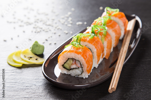 Japanese seafood sushi set #81135614