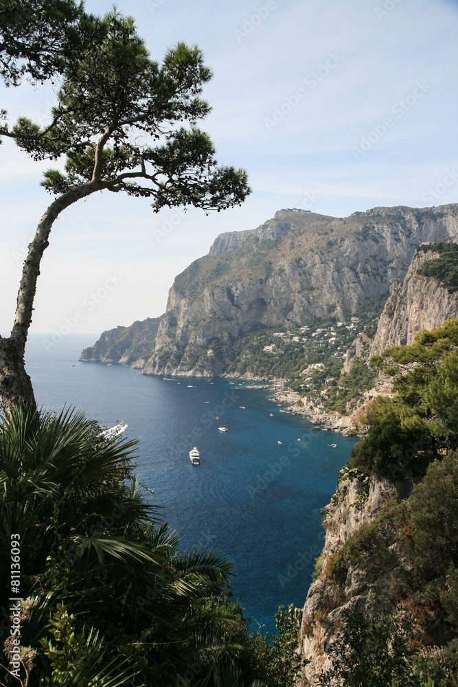 Picturesque Marina Piccola on Capri island in Italy