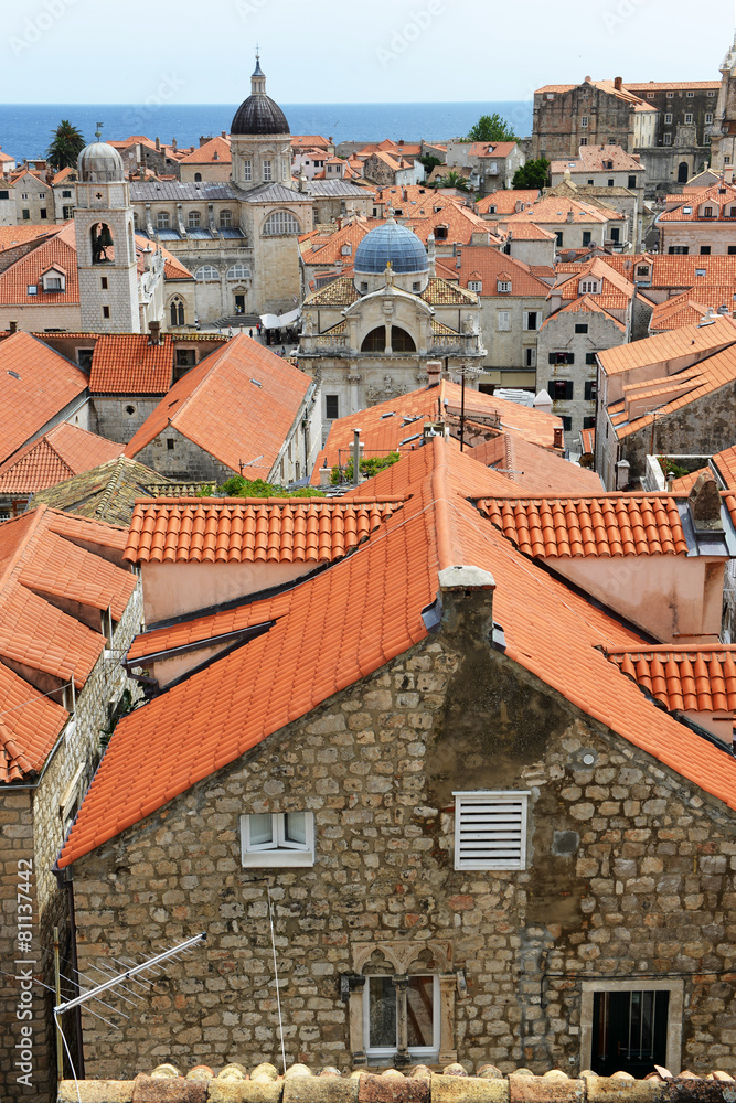 Picturesque view of old town in Dubrovnik, Croatia
