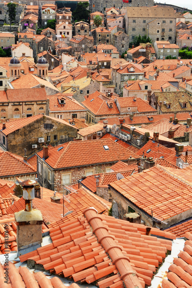 Picturesque view of rooftops in Dubrovnik, Croatia