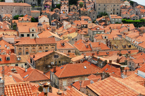 Picturesque view of rooftops in Dubrovnik, Croatia