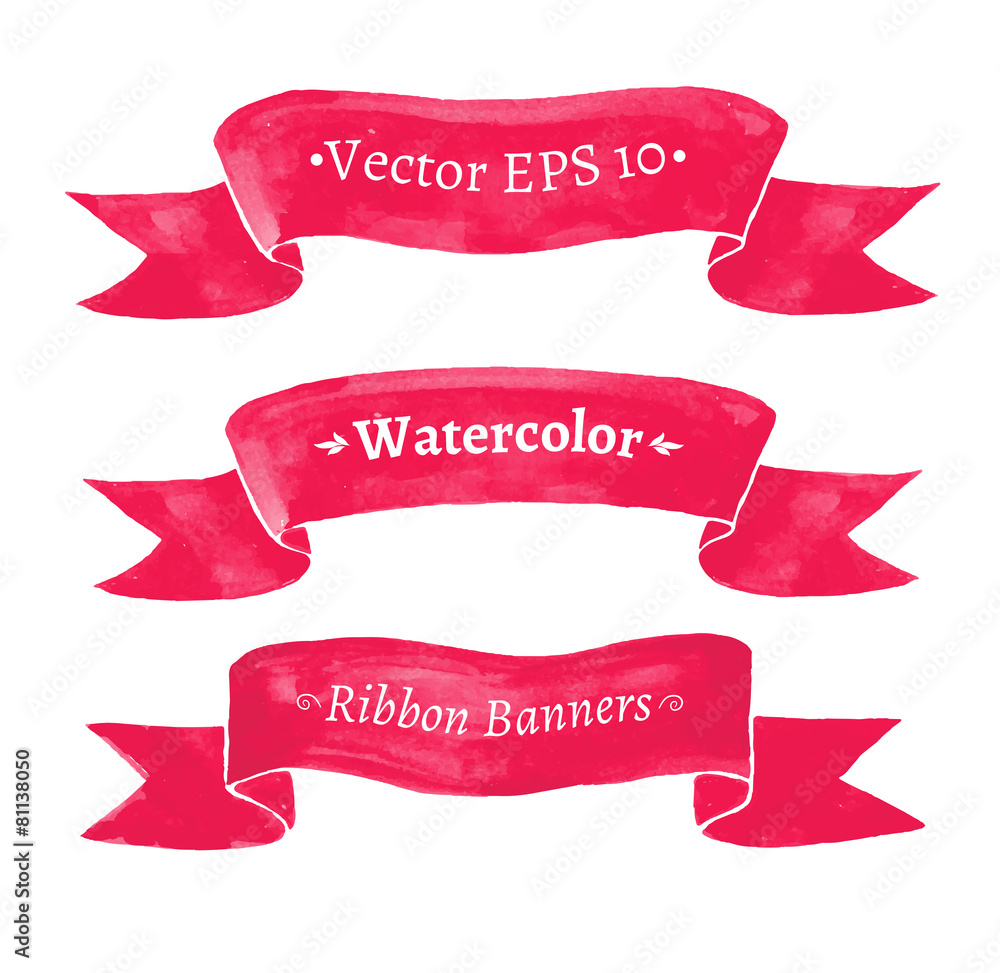 Fototapeta premium Red ribbon banners.