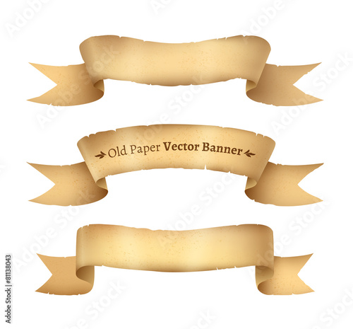 Vintage paper ribbon banners