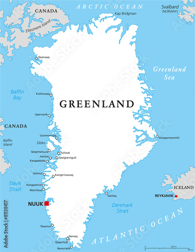 Greenland Political Map photo
