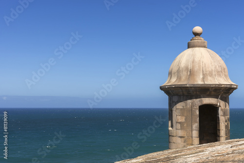 Corner lookout tower at Castillo San Felipe del Morro.