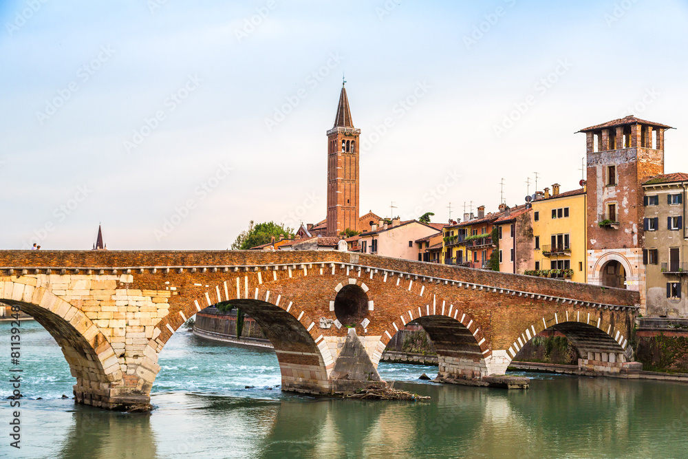 Bridge in Verona, Italy,
