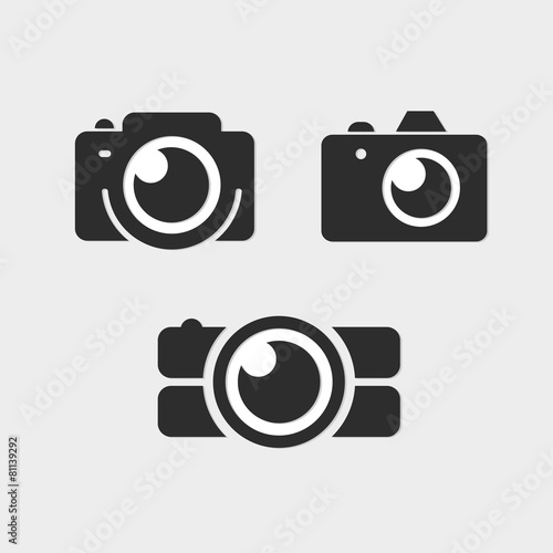 Logo Photos, Camera logo vector set. Trendy flat Hipster camera