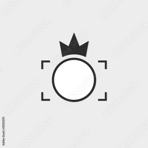 Logo Photos, viewfinder crown logo vector set. Trendy flat camer