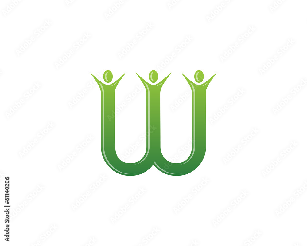 W letter people logo Stock Vector | Adobe Stock