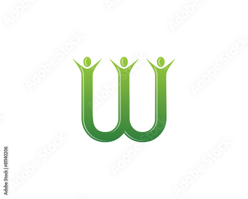 W letter people logo