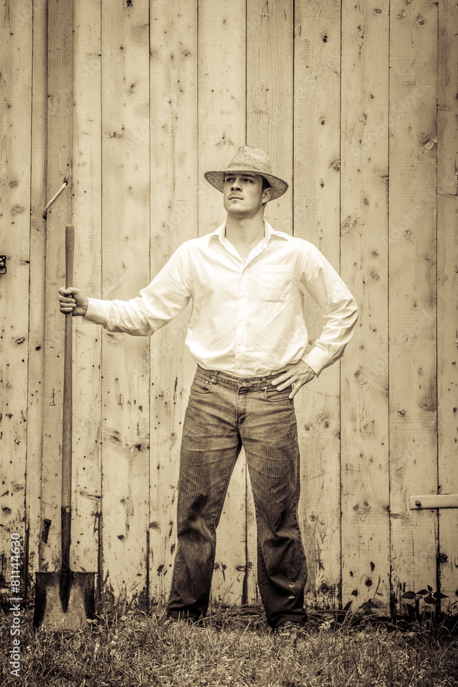 Young Proud Farmer standing up Young Proud Farmer standing up