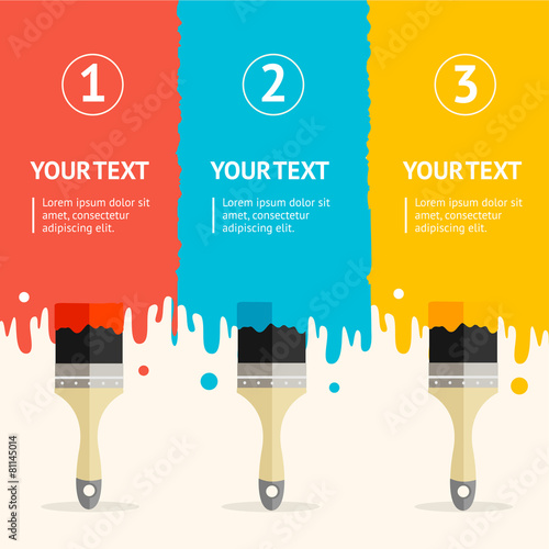 Vector colorful brushes option banner