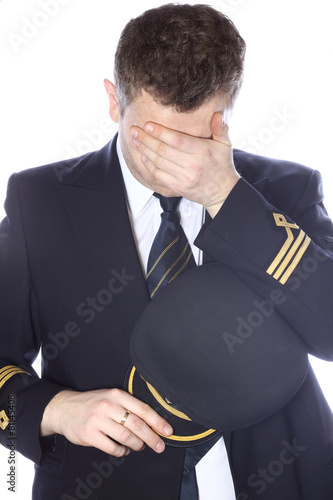 Sad and embarrassed pilot