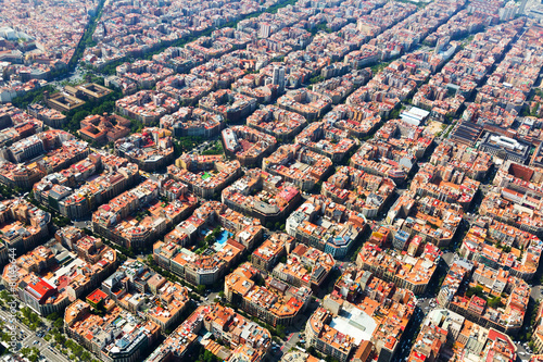 Aerial view of typical buildings at Eixample. Barcelona photo