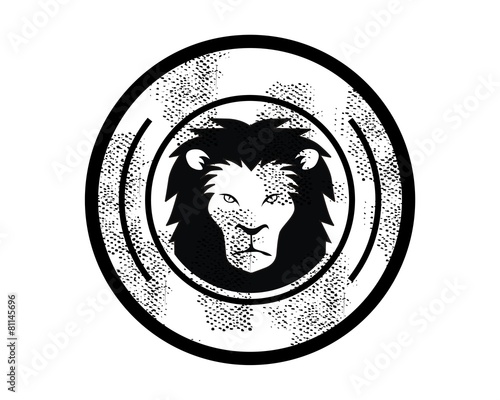 Fototapeta Naklejka Na Ścianę i Meble -  lion circle emblem logo vector