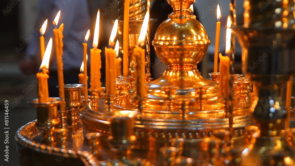 The candles in Russian orthodox Church The candles in Russian orthodox Church