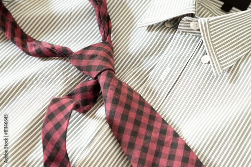 necktie on shirt