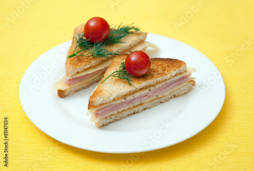 toast with cheese and ham