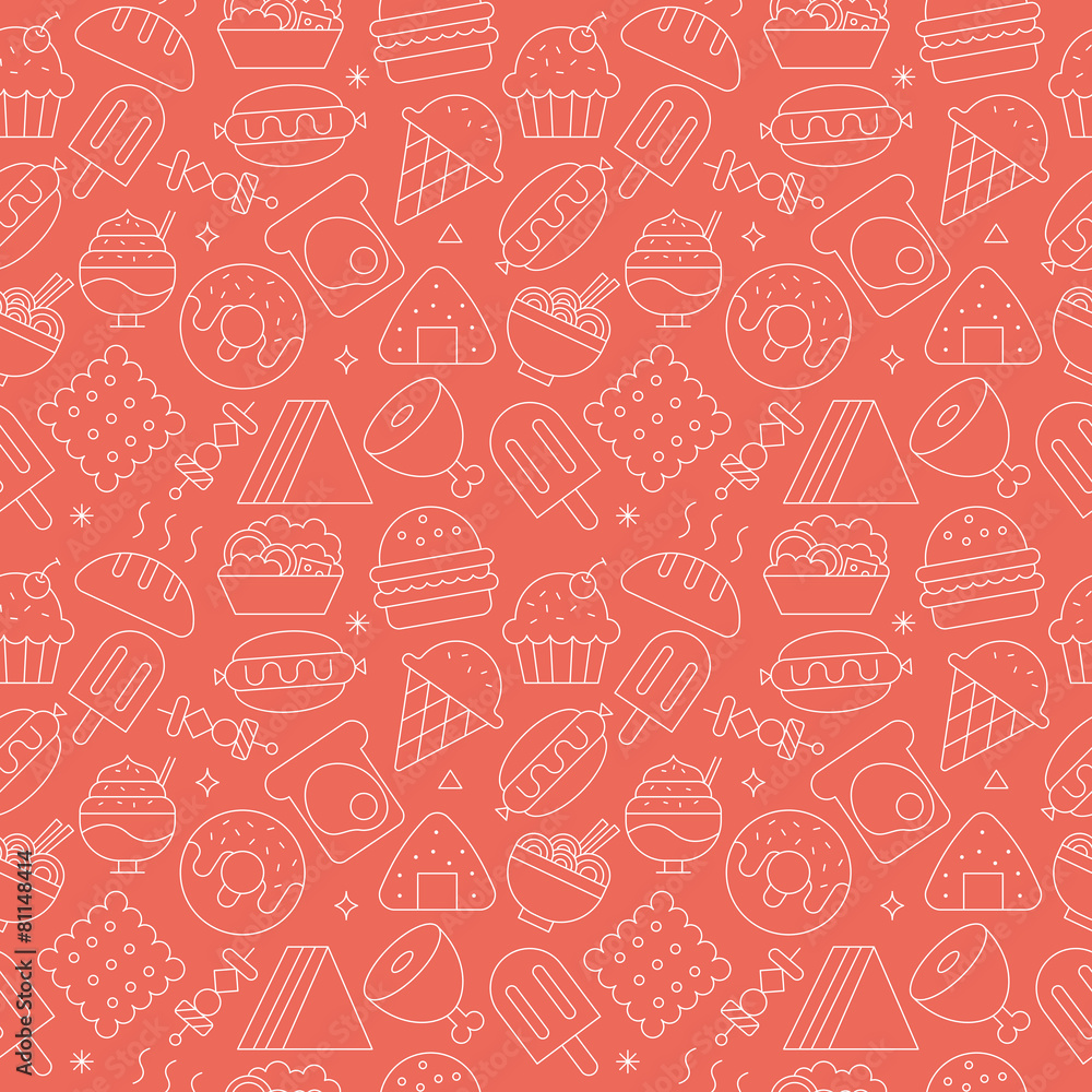 food line icon pattern set food line icon pattern set