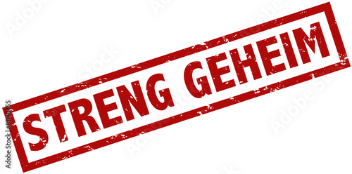 Stempel Grunge rot streng geheim