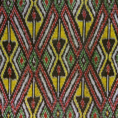 Pattern of Thai Hand Woven Cotton Fabric for Clothing and Home Decoration.
