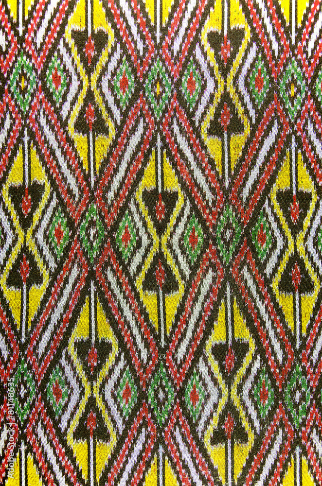 Pattern of Thai Hand Woven Cotton Fabric for Clothing and Home Decoration. Pattern of Thai Hand Woven Cotton Fabric for Clothing and Home Decoration.
