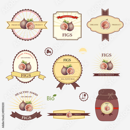 Figs, set of label design