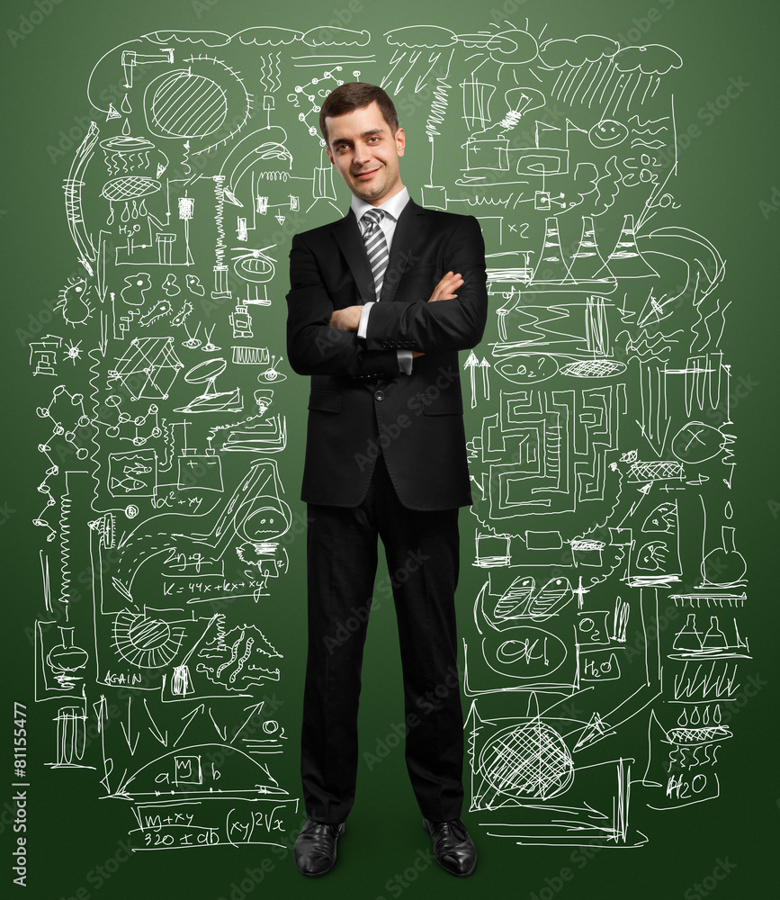full length male in suit with folded hands full length male in suit with folded hands
