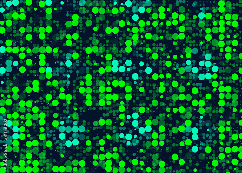 green and blue Round dots in Chaotic Arrangement