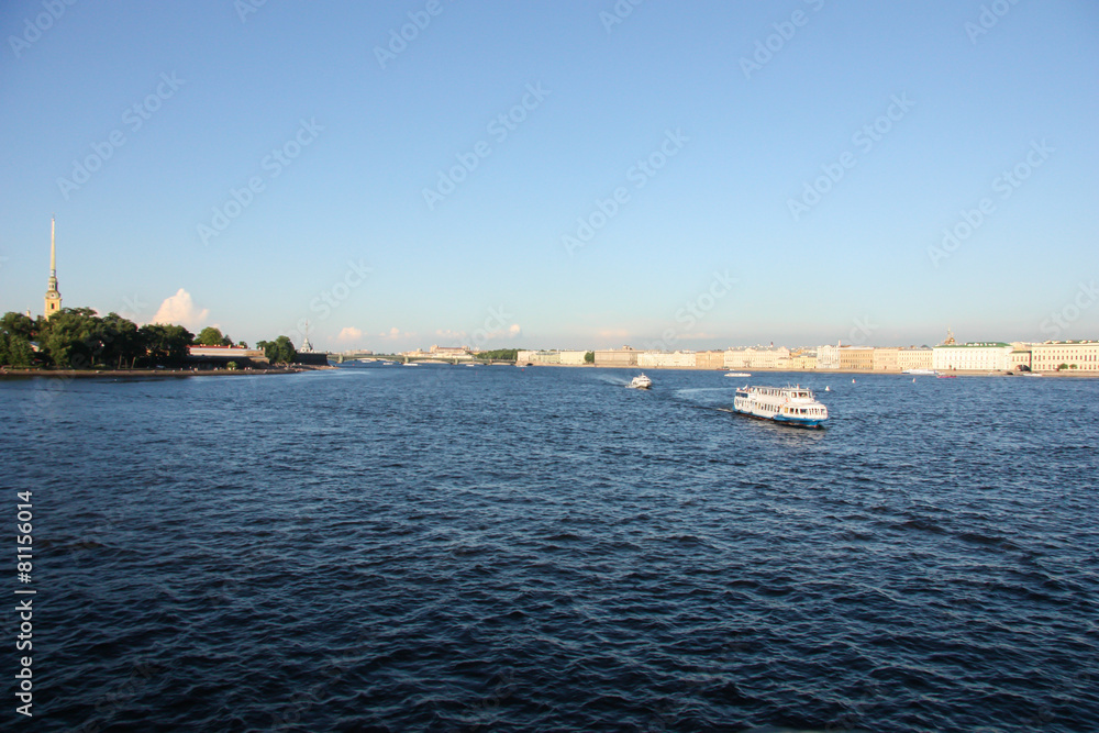Panorama view from Peterburg embankment
