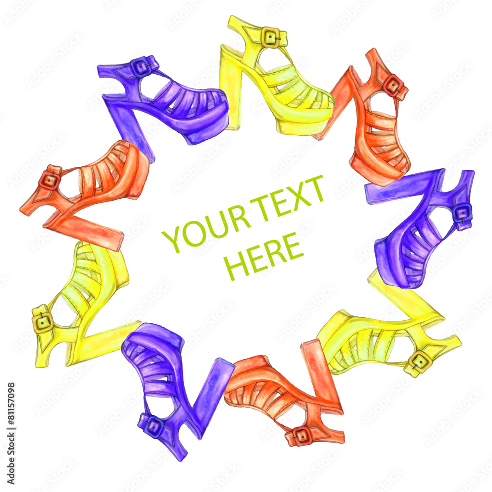 Fototapeta premium vector illustration of colorful sandals